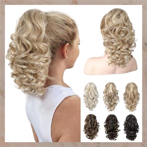 Reecho Ponytail Extension Classic Loose Curly Wavy Claw Clip Pony