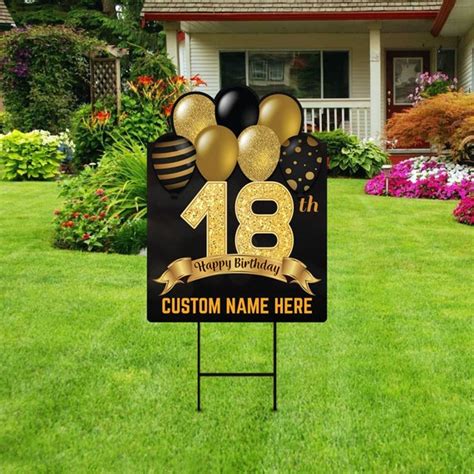 18th Birthday Yard Sign Decorations 18 X 24 Etsy