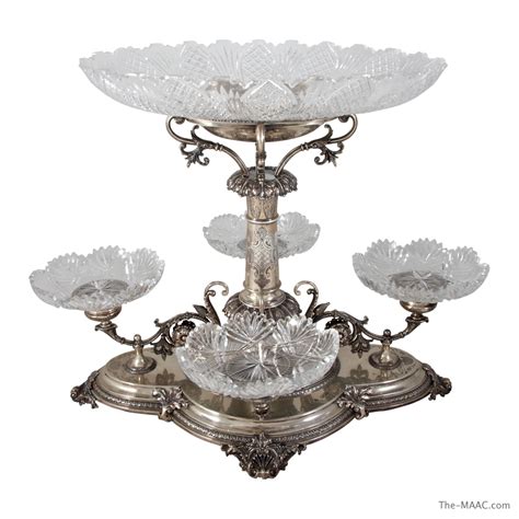 Victorian Sterling Silver And Cut Glass Centerpiece Epergne Manhattan Art And Antiques Center