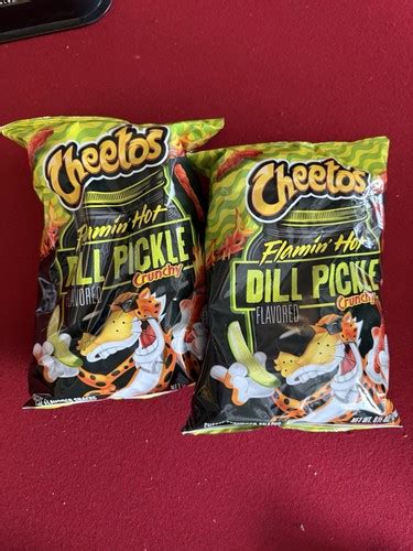 Cheetos Crunchy Flamin Hot Dill Pickle 8 5oz 2 Bags Limited Edition