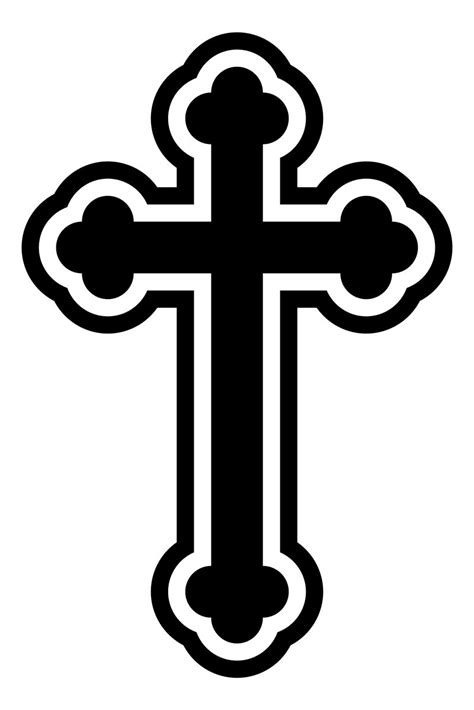 Christian Cross Black And White Silhouette Religion Catholic Symbol