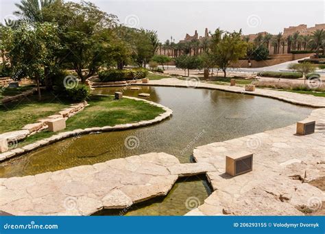 Green Terraces And Artificial Ponds Of Al Bujairi Park Riyadh Saudi