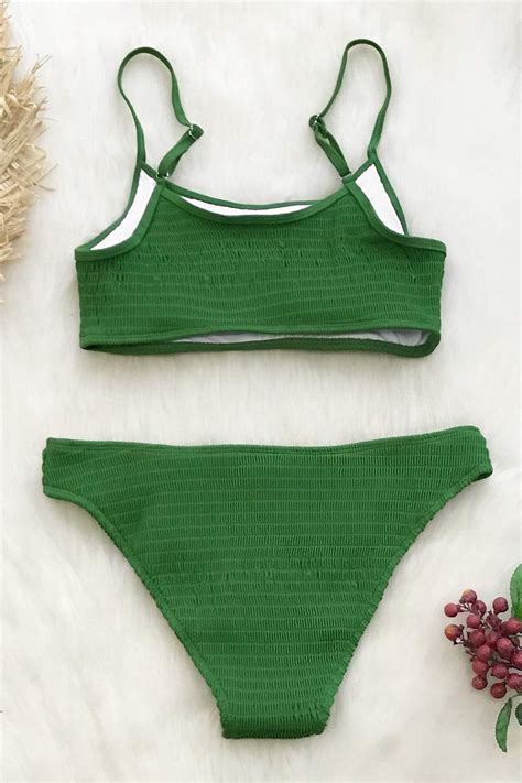 CUPSHE Women S Bikini Swimsuit Ruched Thong Two Piece Bathing Suit