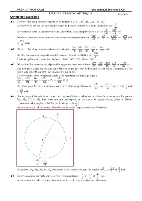 Calcul Trigonom Trique Exercices Corrig S Alloschool