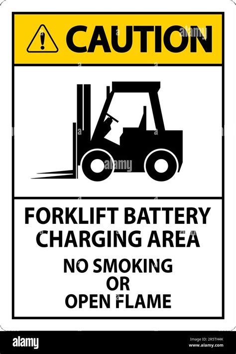 Caution Sign Forklift Battery Charging Area No Smoking Or Open Flame