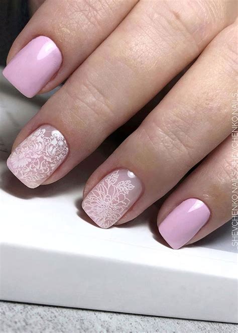 32 Gorgeous Nail Art Designs White Floral On Pink Manicure