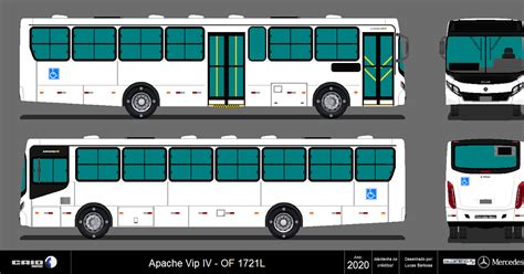 Desenhos de ônibus M A Caio Induscar Apache Vip IV Porta no meio