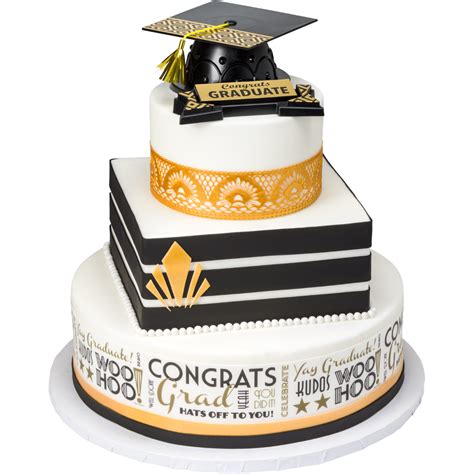 Modern Gatsby Stacked Graduation Cake Design | DecoPac