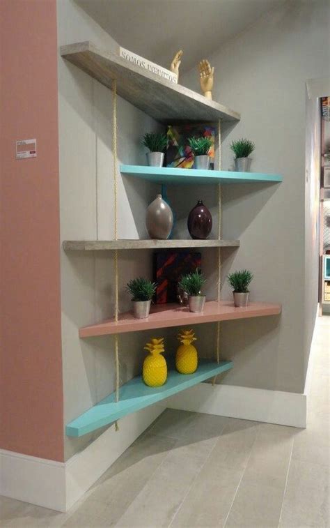 Creative Floating Corner Shelves For Living Room Organization Ideas