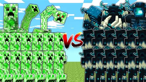 CREEPER ARMY Vs WARDEN ARMY In Mob Battle YouTube