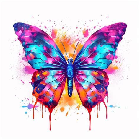 Premium Photo Brightly Colored Butterfly With Splats And Spots On