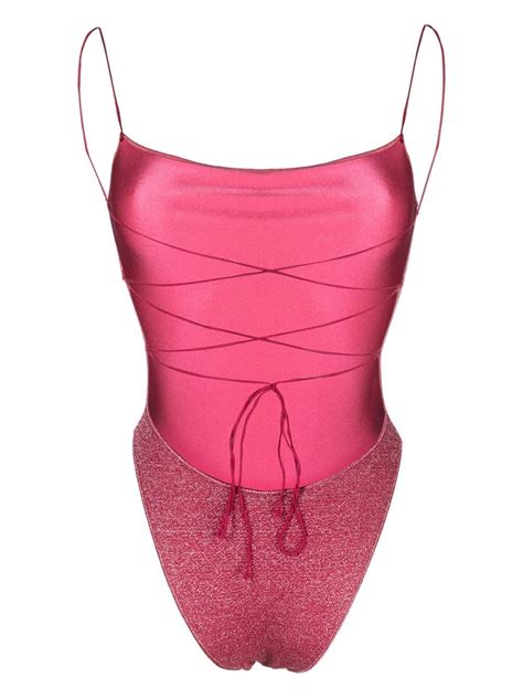 Os Ree Lumi Re Lac Metallic Effect Swimsuit Farfetch