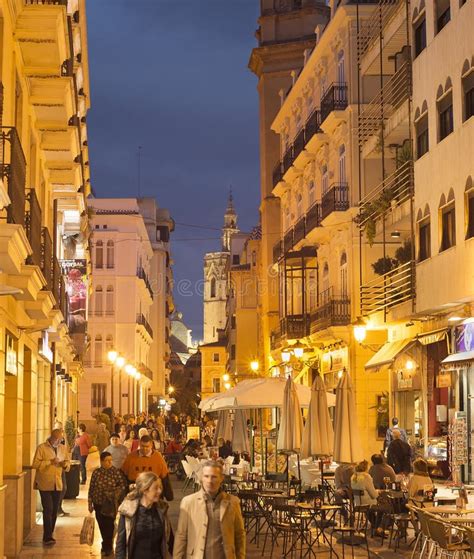 Valencia Old Town Street. Spain Editorial Stock Photo - Image of dusk, historical: 99386143