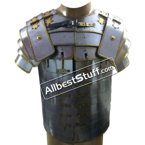 Roman Lorica Segmentata Armor Breastplate Costume Brass Lined Segmenta