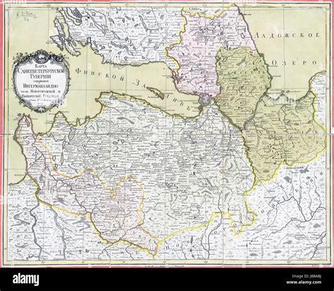 Map Of Saint Peterburg Governorate Stock Photo Alamy