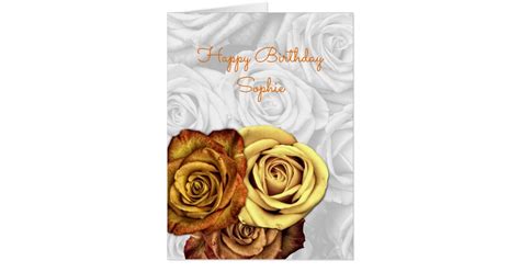 Yellow Roses Big Birthday Greeting Card Zazzle