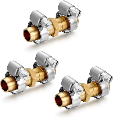 Amazon YELUN Solid Brass Garden Hose Repair Connector With Clamps