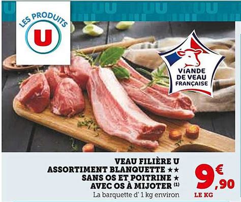 Promo Veau Fili Re U Assortiment Blanquette Sans Os Et Poitrine Avec