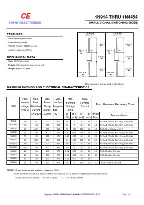 1N4447 Datasheet PDF Shanghai Lunsure Electronic Tech