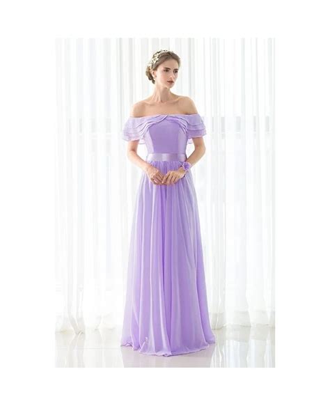 Stylish Purple Long Chiffon Off Shoulder Bridesmaid Dress Cy0283d 82