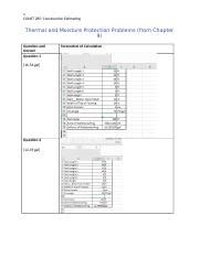 Const285 Document WorksheetThermalAndMoistureProtectionProblems Docx