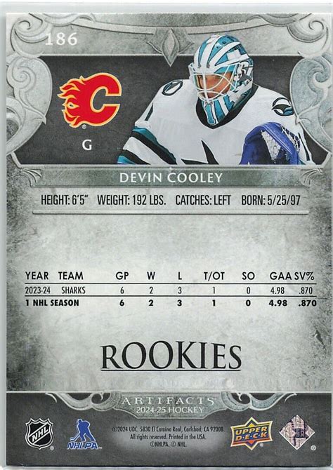 Upper Deck Artifacts Foilboard Rookies Rc Devin Cooley Sp