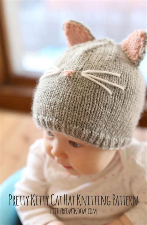 Baby Cat Hat Knitting Pattern Cat Ear Hat Pattern Baby Etsy Canada