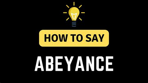 How To Say Abeyance - How To Pronounce The Word Abeyance - YouTube