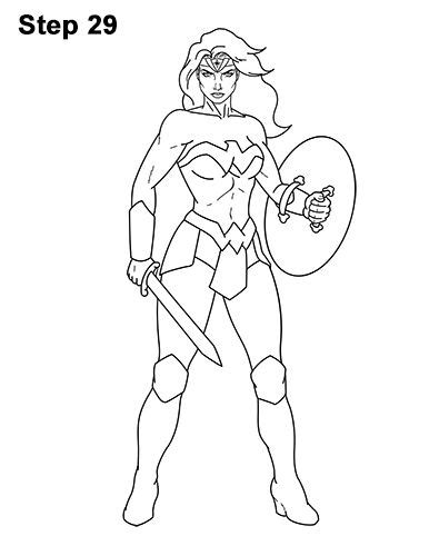 How To Draw Wonder Woman Full Body Artofit