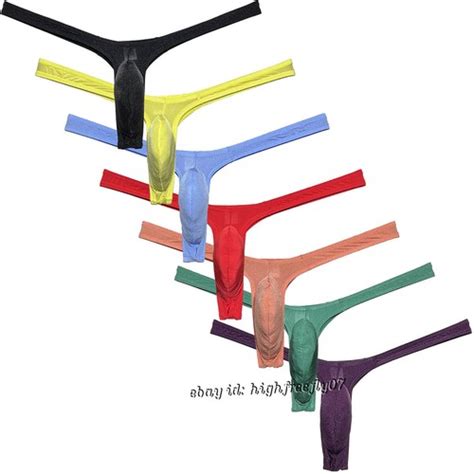 Mens Shiny Bikini Thong Underwear Sexy G String Jockstrap Minimum Coverae T Back Ebay