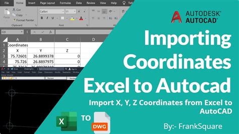 Importing Point Coordinates From Excel To AutoCAD Import X Y Z