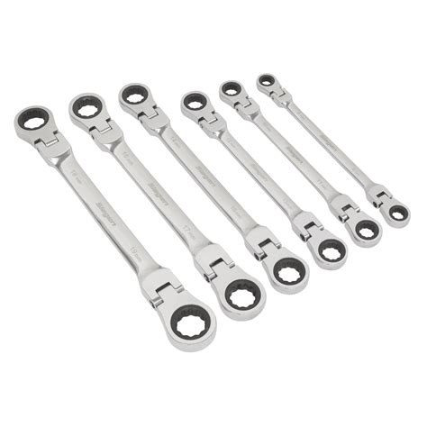 Flexi Head Double End Ratchet Ring Spanner Set Pc Metric K S Mckenzie