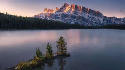 Canadian Rockies Forest Lake Mountain In Banff National Park Hd Nature