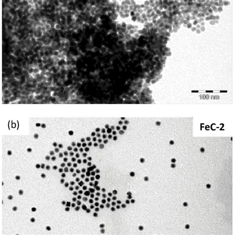 TEM Micrographs Of The NPs A FeC 2 And B FeC 3 When A Drop Of The