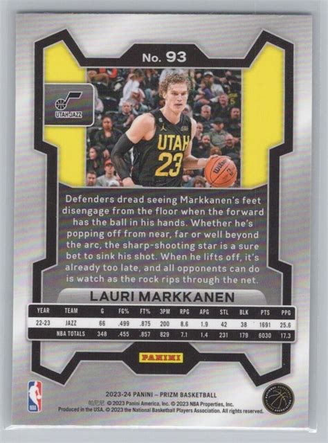 Lauri Markkanen 2023 24 Panini Prizm 93 Utah Jazz EBay