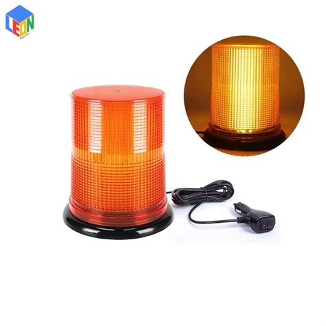 Dc12 24v 78w Amber Led Warning Beacon Strobe Lights High Visibility Rooftop Rotating Revolving