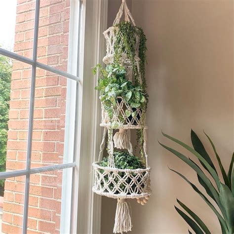 Macrame Tier Hanging Basket Space Saving Hanging Fruit Etsy