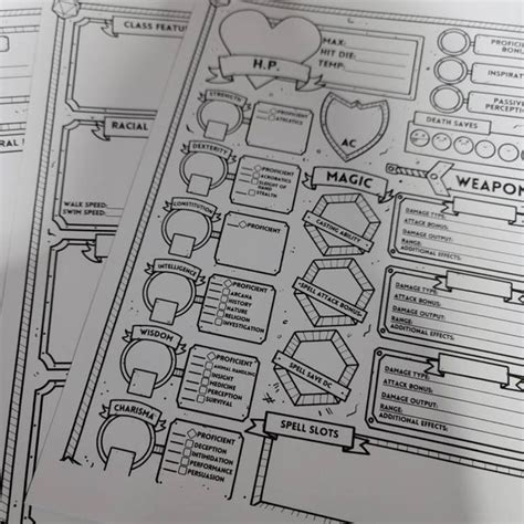 Dungeons And Dragons Editable Pdf And Downloadable Character Sheet Etsy