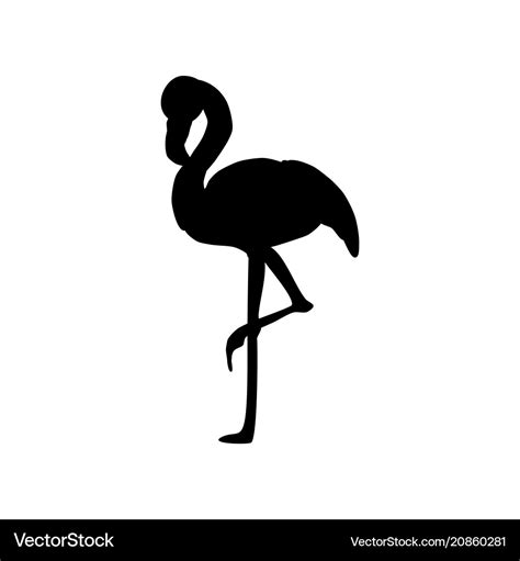 Flamingo bird silhouette Royalty Free Vector Image