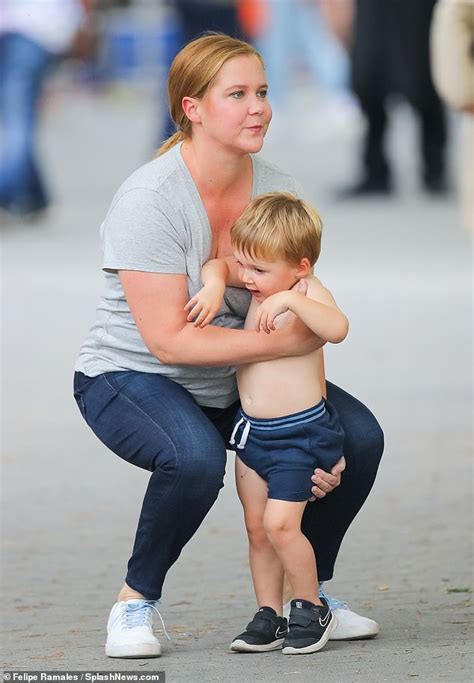 Amy Schumer Gets A Visit From Her Son Gene One On A Break From