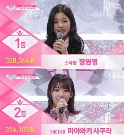 프로듀스48 아이즈원 데뷔 멤버 확정이가은 탈락 충격