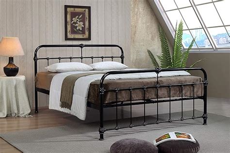 Mandy Double Metal Bed Frame Black Hospital Style Small Double King