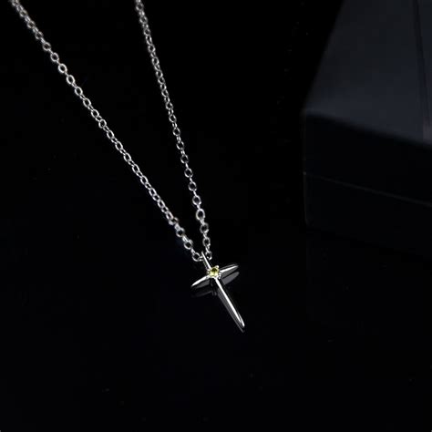 Cross Necklace With Custom Birthstone Silver Dainty Religious T