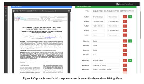 Componente para la extracción automática de metadatos bibliográficos