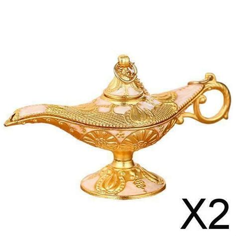 2x Aladdin Genie Lamps Classic Vintage Collectable Genie Light Lamp