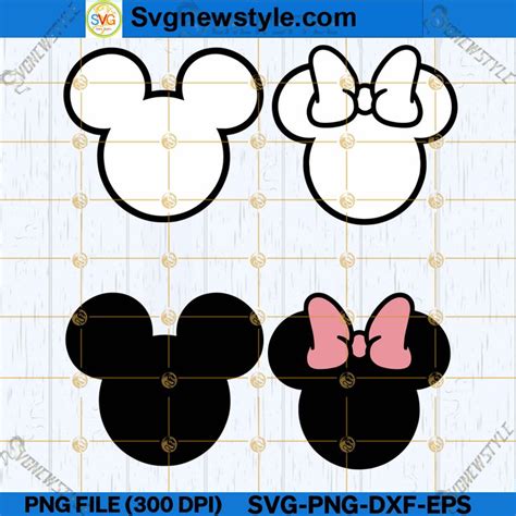 Mickey And Minnie Inspired Svg Bundle Mickey Mouse Silhouette Svg In