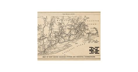 New Haven Railroad 1956 Map Wood Wall Decor | Zazzle