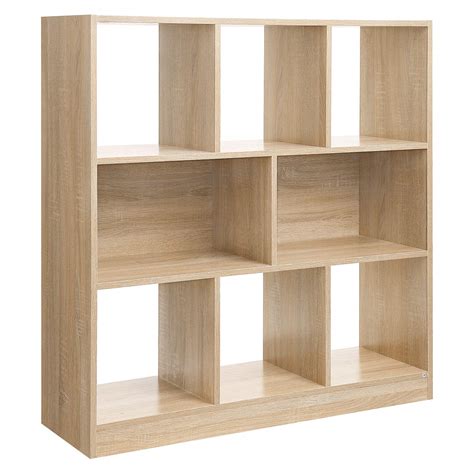 VASAGLE Bookshelf Wooden Bookcase With Open Cubbies Free Standing