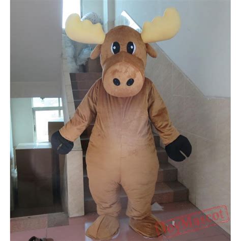 Adult Brown Moose Mascot Costume