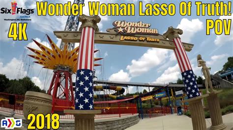 Wonder Woman Lasso Of Truth In 4k Pov Six Flags America Youtube